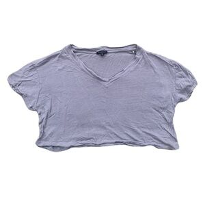 💙 Dynamite Lavender Cropped V-Neck T-Shirt | Size P/S